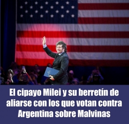 El cipayo Milei y su berretín de aliarse con los que votan contra Argentina sobre Malvinas
