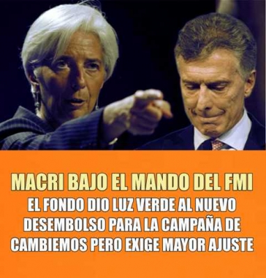 El FMI es el financista de la campaña electoral de Cambiemos