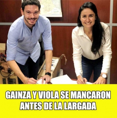 Emanuel Gainza y María Alejandra Viola se mancaron antes de la largada