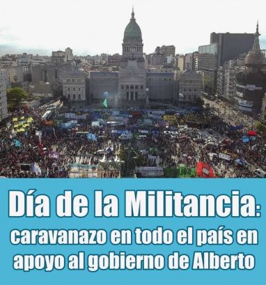 Día del Militante: una multitud apoyó a Alberto con un caravanazo en todo el país