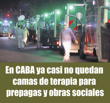 En CABA ya casi no quedan camas de terapia para prepagas y obras sociales