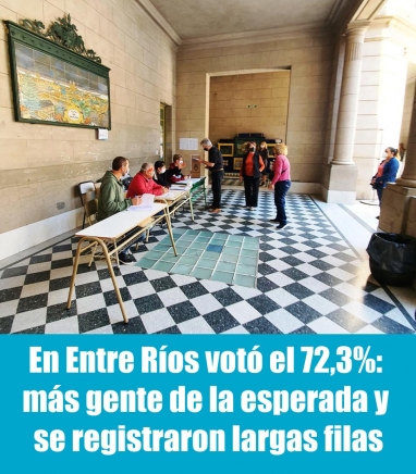 En Entre Ríos votó el 72,3%: más gente de la esperada y se registraron largas filas