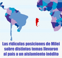 Las ridículas posiciones de Milei sobre distintos temas llevaron al país a un aislamiento inédito