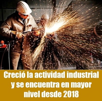 Creció la actividad industrial y se encuentra en mayor nivel desde 2018