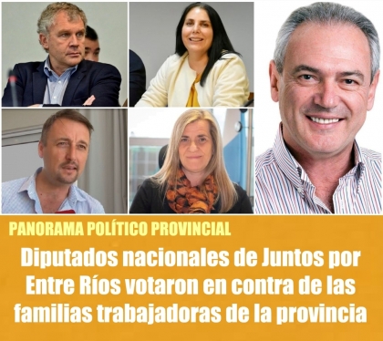 Diputados nacionales de Juntos por Entre Ríos votaron en contra de las familias trabajadoras de la provincia