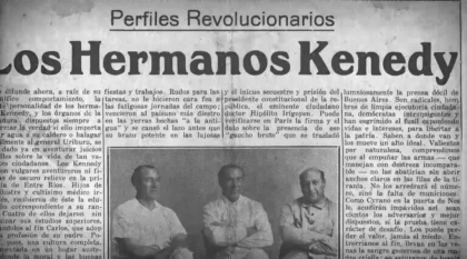 Levantamiento yrigoyenista de los corajudos hermanos Kennedy