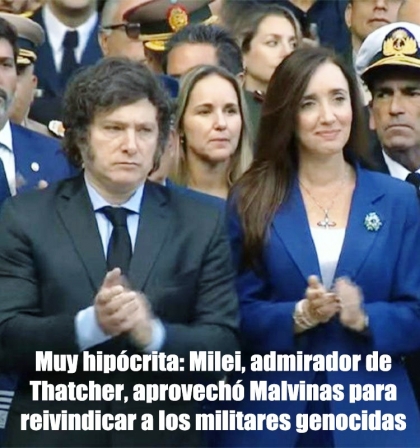 Muy hipócrita: Milei, admirador de Thatcher, aprovechó Malvinas para reivindicar a los militares genocidas