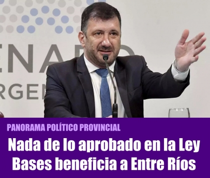 Nada de lo aprobado en la Ley Bases beneficia a Entre Ríos