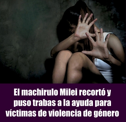 El machirulo Milei recortó y puso trabas a la ayuda para víctimas de violencia de género