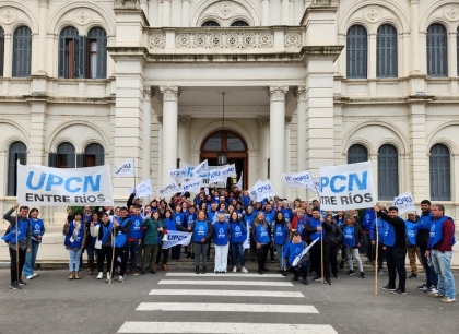 Protesta de UPCN contra el veto de Milei y por la Caja de Jubilaciones de Entre Ríos