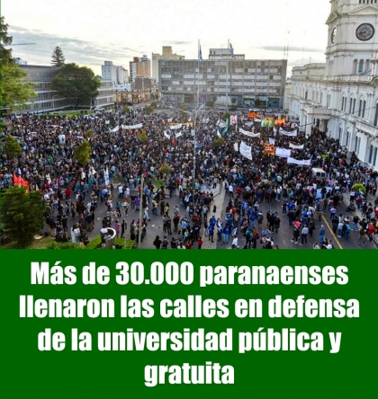 Más de 30.000 paranaenses llenaron las calles en defensa de la universidad pública y gratuita