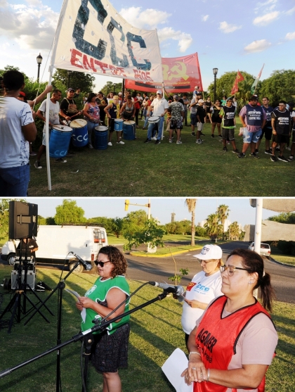 Acto en Plaza 20 de Diciembre de Paraná, conmemorando el estallido social y contra el brutal ajuste libertario