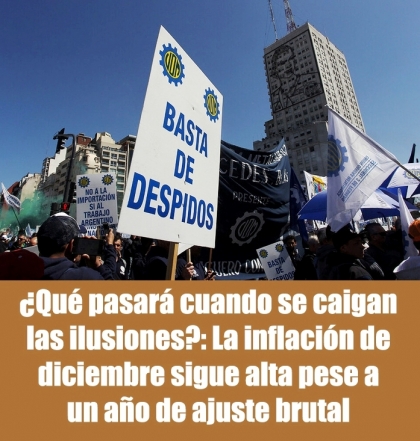 ¿Qué pasará cuando se caigan las ilusiones?: La inflación de diciembre sigue alta pese a un año de ajuste brutal