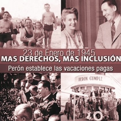 Perón establece el derecho de los trabajadores a las vacaciones pagas