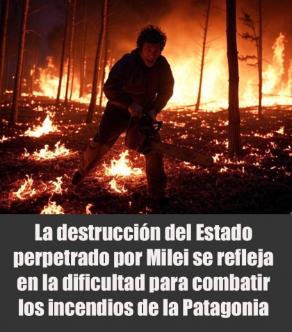 La destrucción del Estado perpetrado por Milei se refleja en la dificultad para combatir los incendios de la Patagonia