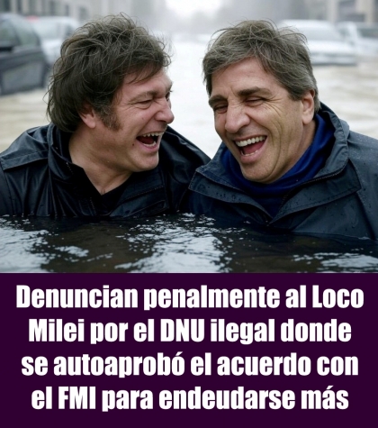 Denuncian penalmente al Loco Milei por el DNU ilegal donde se autoaprobó el acuerdo con el FMI para endeudarse más