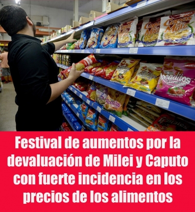 Festival de aumentos por la devaluación de Milei y Caputo con fuerte incidencia en los precios de los alimentos